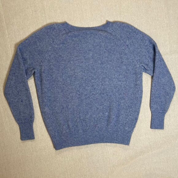 J. Crew | Light Blue Waffle Knit Wool & Alpaca Blend Crewneck Sweater - Small - Picture 2 of 9